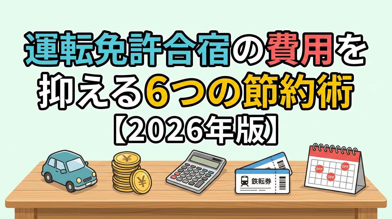 合宿免許の費用を抑える6つの節約術【2026年版】